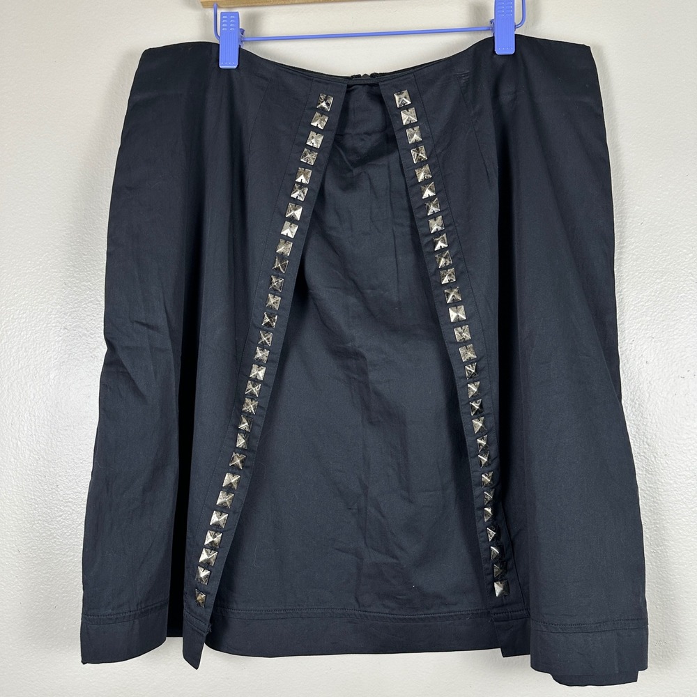 NU Denmark Women's L Otelia Skirt Black Studded A-Line Mini NEW